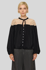 Sea Ny - Shiloh Embroidered Top - BLACK