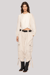 Sea Ny - Solene Solid Long Sleeve Top - CREAM