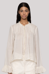 Sea Ny - Thalia Ramie Long Sleeve Blouse - CREAM