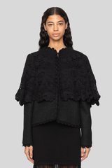 Sea Ny - Wright Knit Cape Jacket - BLACK