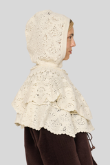 Sea Ny - Wright Knit Crochet Poncho - CREAM