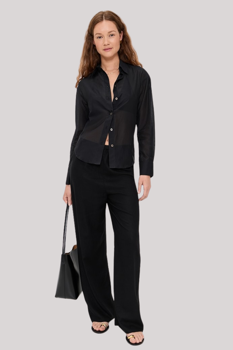 Sold Out. Nyc - The Sheer Silk Shir - BLACK