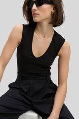 Sold Out. Nyc - The V-Neck Tank - BLACK