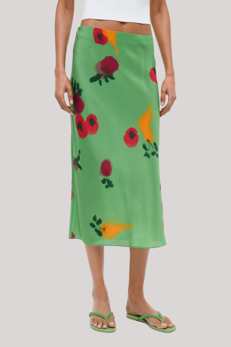 Staud - Angela Silk Skirt  - FARMARLF