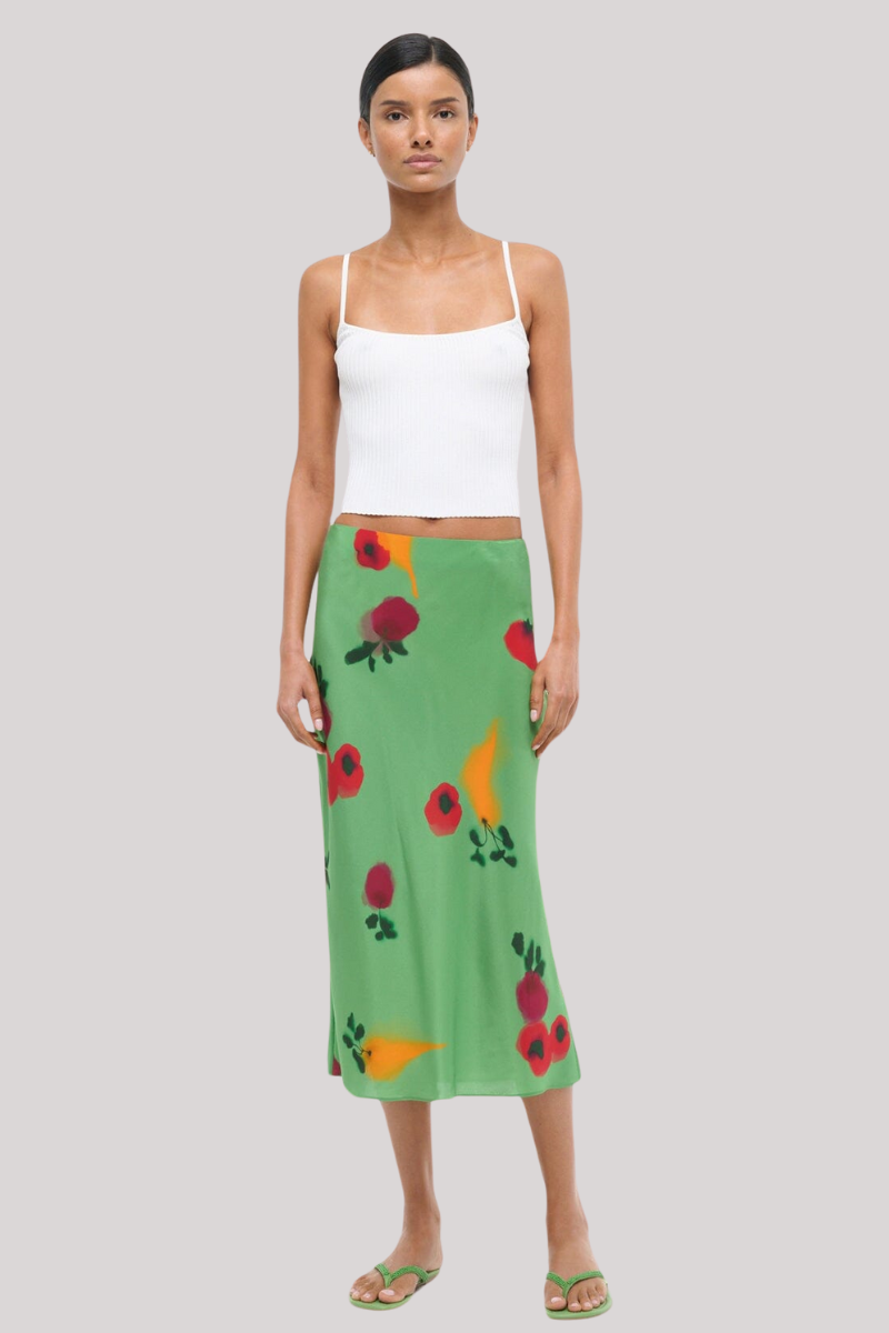 Staud - Angela Silk Skirt  - FARMARLF