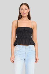 Staud - Ayla Linen Tank - BLACK
