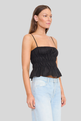 Staud - Ayla Linen Tank - BLACK