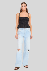 Staud - Ayla Linen Tank - BLACK