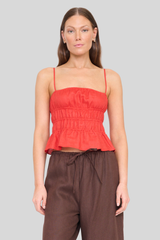 Staud - Ayla Linen Tank - TOMATO