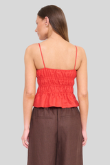 Staud - Ayla Linen Tank - TOMATO