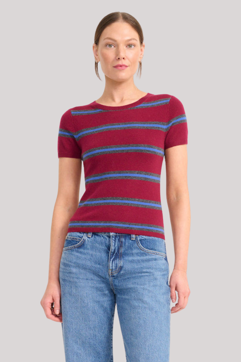 Staud - Easy Cashmere Tee - CRIMSTRP