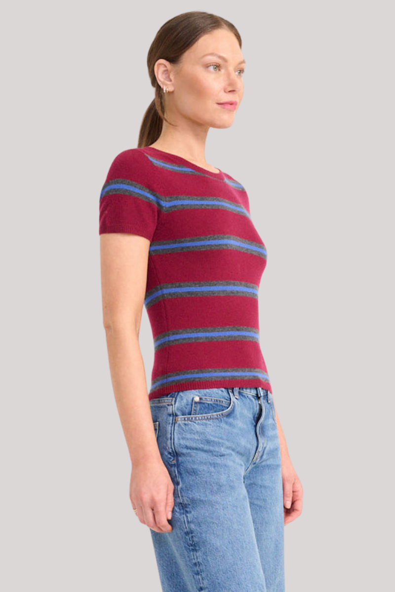Staud - Easy Cashmere Tee - CRIMSTRP