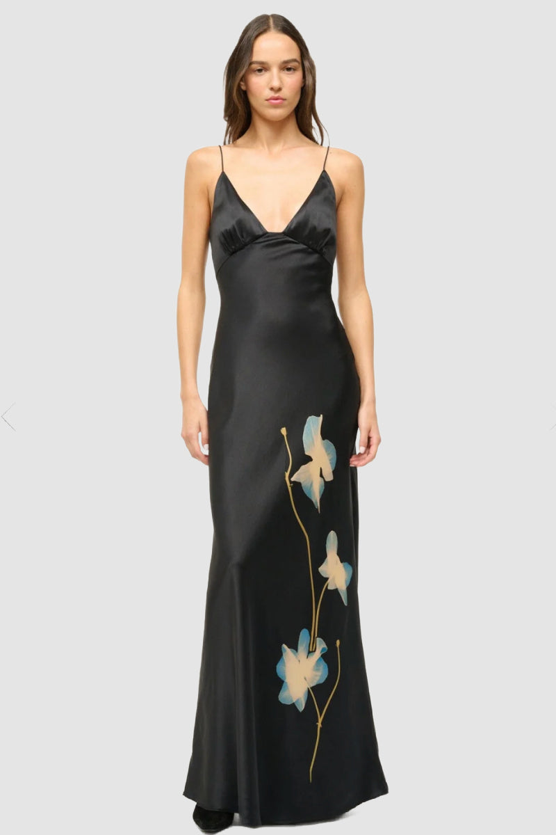 Staud - Hank Silk Dress In Botanical Shadows