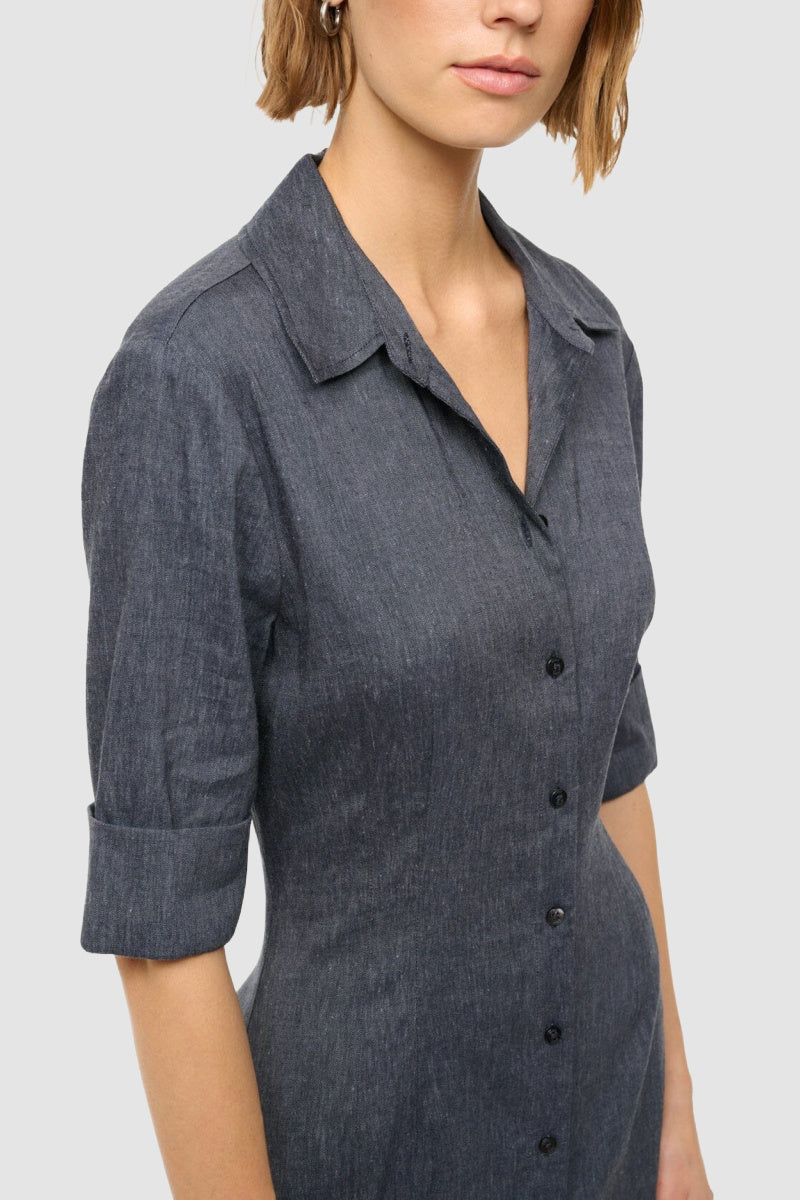 Staud - Joan Linen Dress - CHAMBRAY