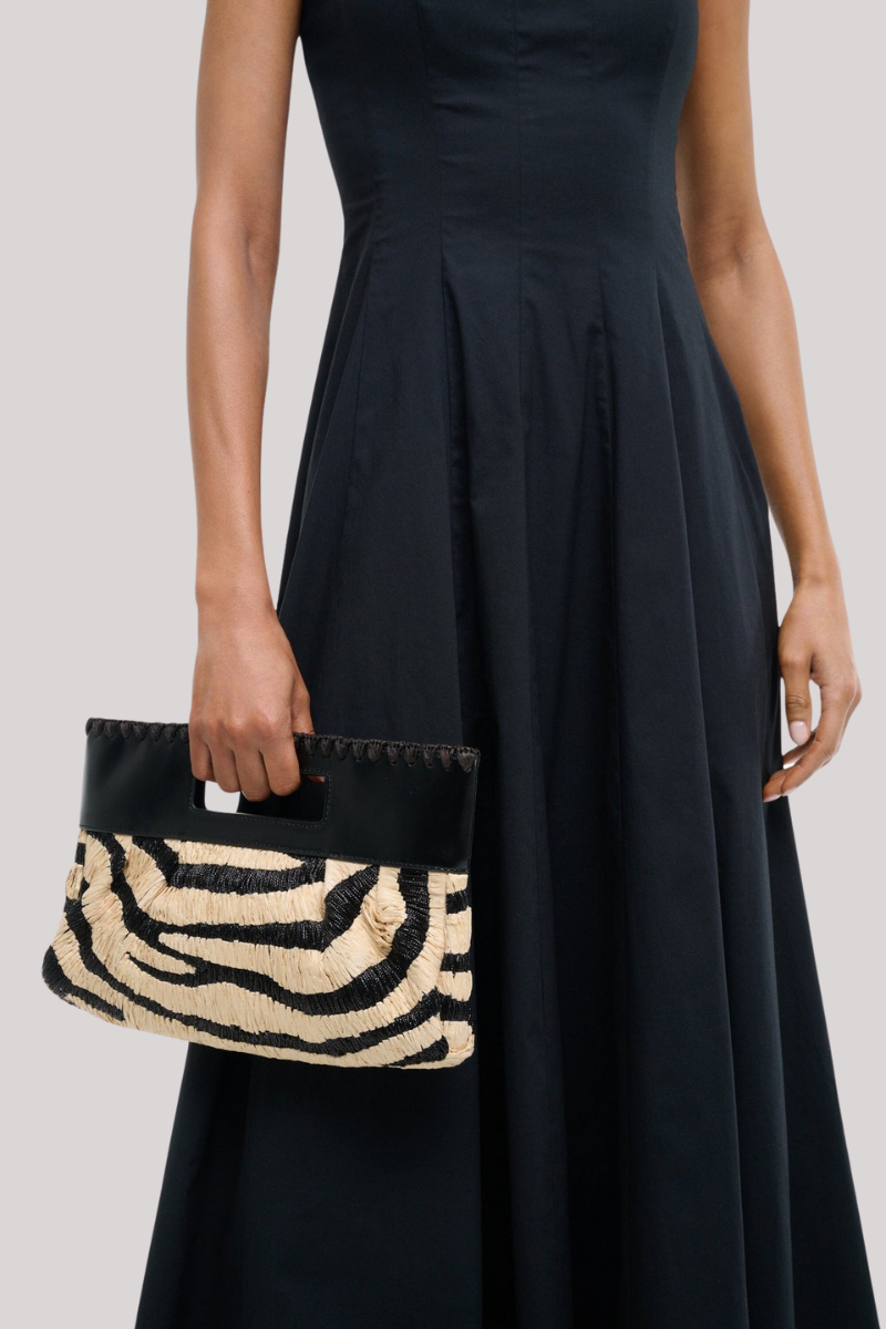 Staud - Lena Clutch  - ZEBRARAF