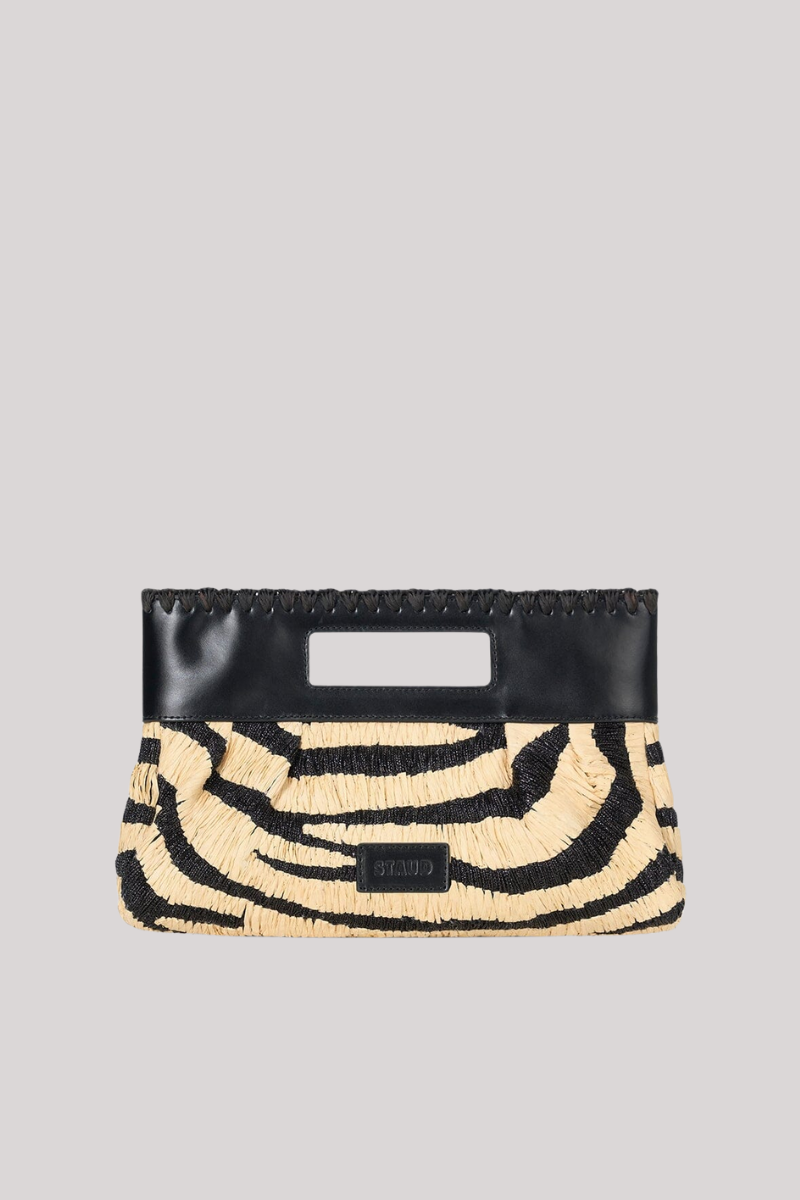 Staud - Lena Clutch  - ZEBRARAF