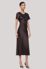 Staud - Marcel Silk Dress - EARTH