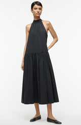 Staud - Midi Marlowe Dress - BLACK