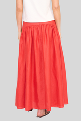 Staud - Procida Linen Skirt - TOMATO