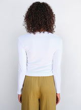 Sundry - Long Sleeve Henley With Snaps - WHITE