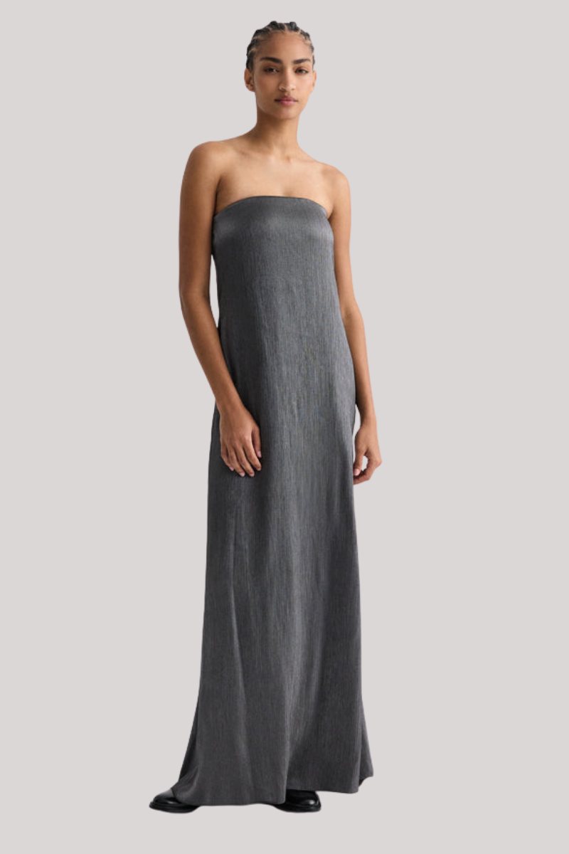 ドゥーズィエムクラス☆ 麻ガーゼ gown グレー May Queen RQ8059 - Criss-Cross Back Mermaid Prom Gown – Couture Candy