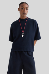 TWP - Cropped Mock Neck Tee - MIDNIGHT
