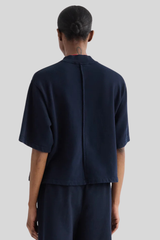 TWP - Cropped Mock Neck Tee - MIDNIGHT