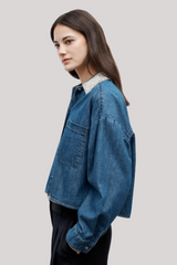 TWP -  My Ex's Denim Shirt With Crystal Collar - PARIS