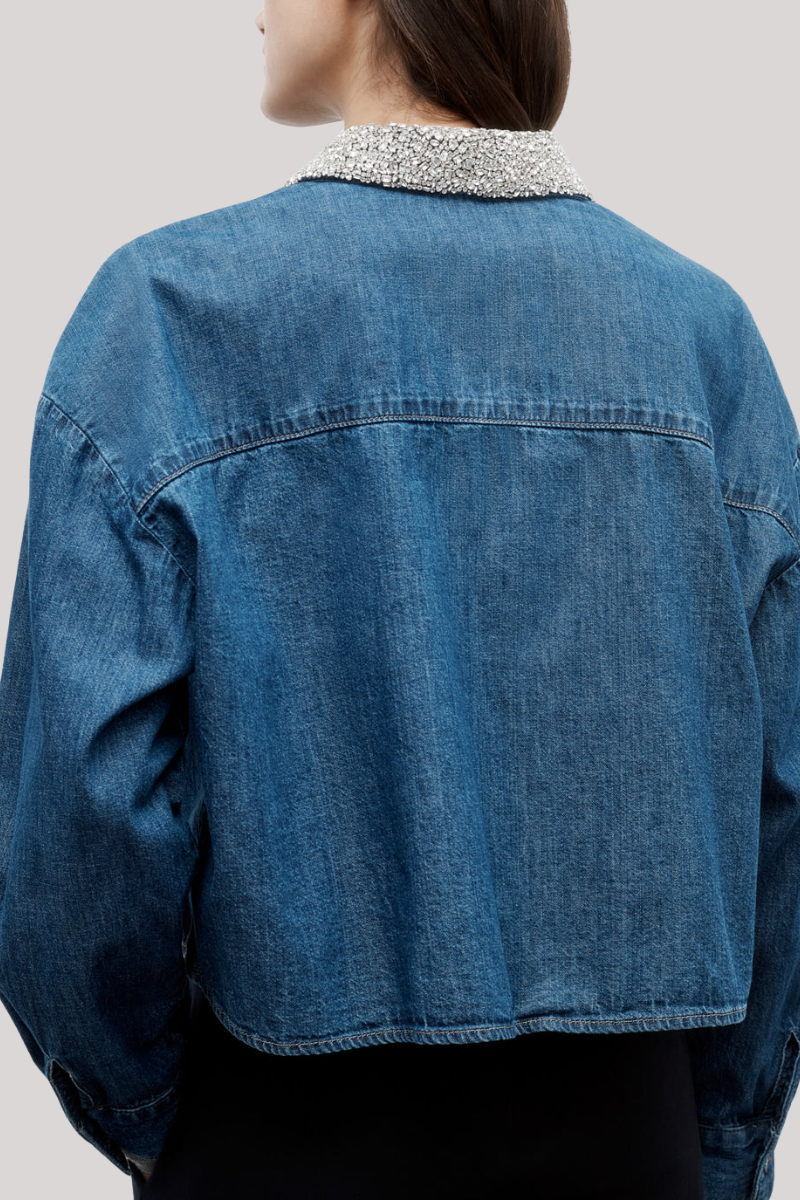 TWP -  My Ex's Denim Shirt With Crystal Collar - PARIS