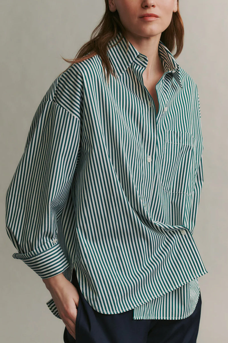 TWP - New Earl Striped Shirt - WHTNTGRN