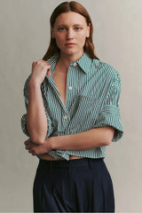 TWP - Next Ex Striped Shirt - WHTHNGRN