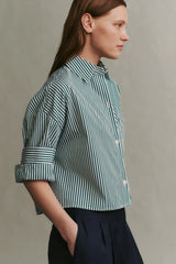 TWP - Next Ex Striped Shirt - WHTHNGRN