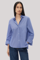 TWP - Next Morning Shirt  - WHTNAVY