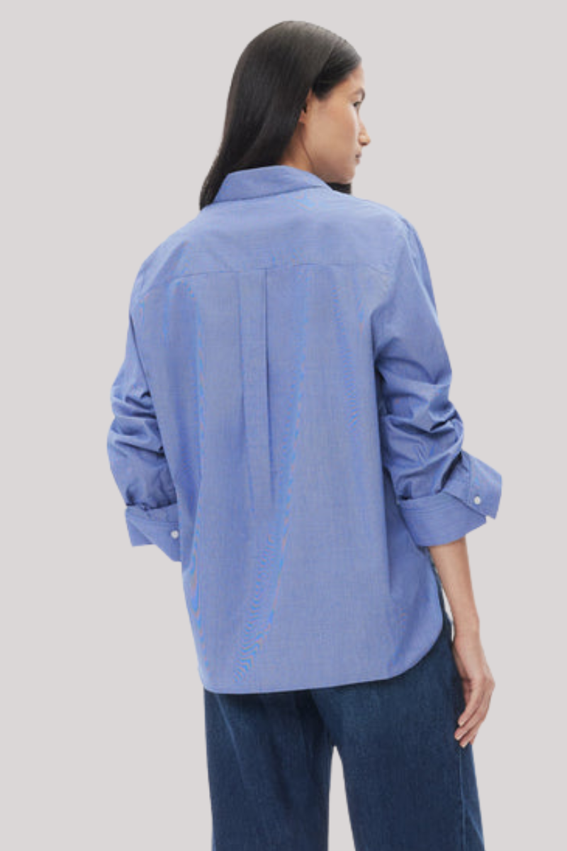 TWP - Next Morning Shirt  - WHTNAVY
