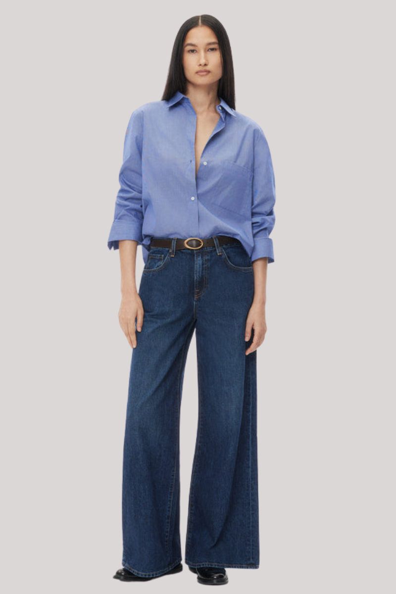 TWP - Next Morning Shirt  - WHTNAVY
