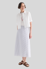 TWP - Short Lived Placket W Cherry Pleats - WHITE