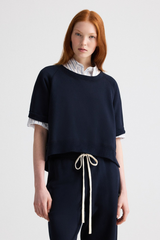 TWP - Slouchy Rolled Tee - MIDNIGHT