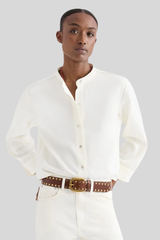 TWP - Stand Collar Cut Off - WHITE