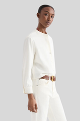 TWP - Stand Collar Cut Off - WHITE