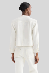 TWP - Stand Collar Cut Off - WHITE