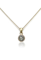 Tat2 - Gold Pavia Coin & Pave Frame Necklace - GOLD