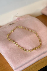 Tat2 - Ravelle Hammered Chain Necklace - GOLD