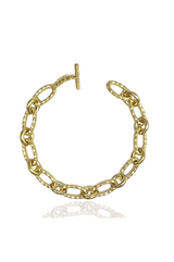 Tat2 - Ravelle Thin Hammered Chain Bracelet - GOLD