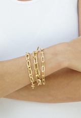 Tat2 - Ravelle Thin Hammered Chain Bracelet - GOLD
