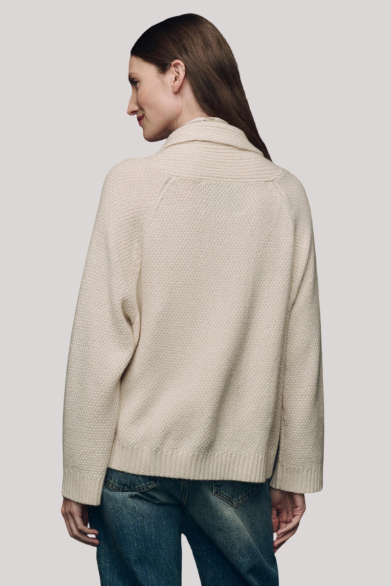The Great - The Cashmere Cable Lodge Cardigan - CREAM