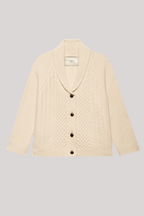 The Great - The Cashmere Cable Lodge Cardigan - CREAM