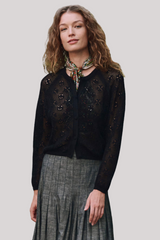 The Great - The Crochet Cardigan - BLACK