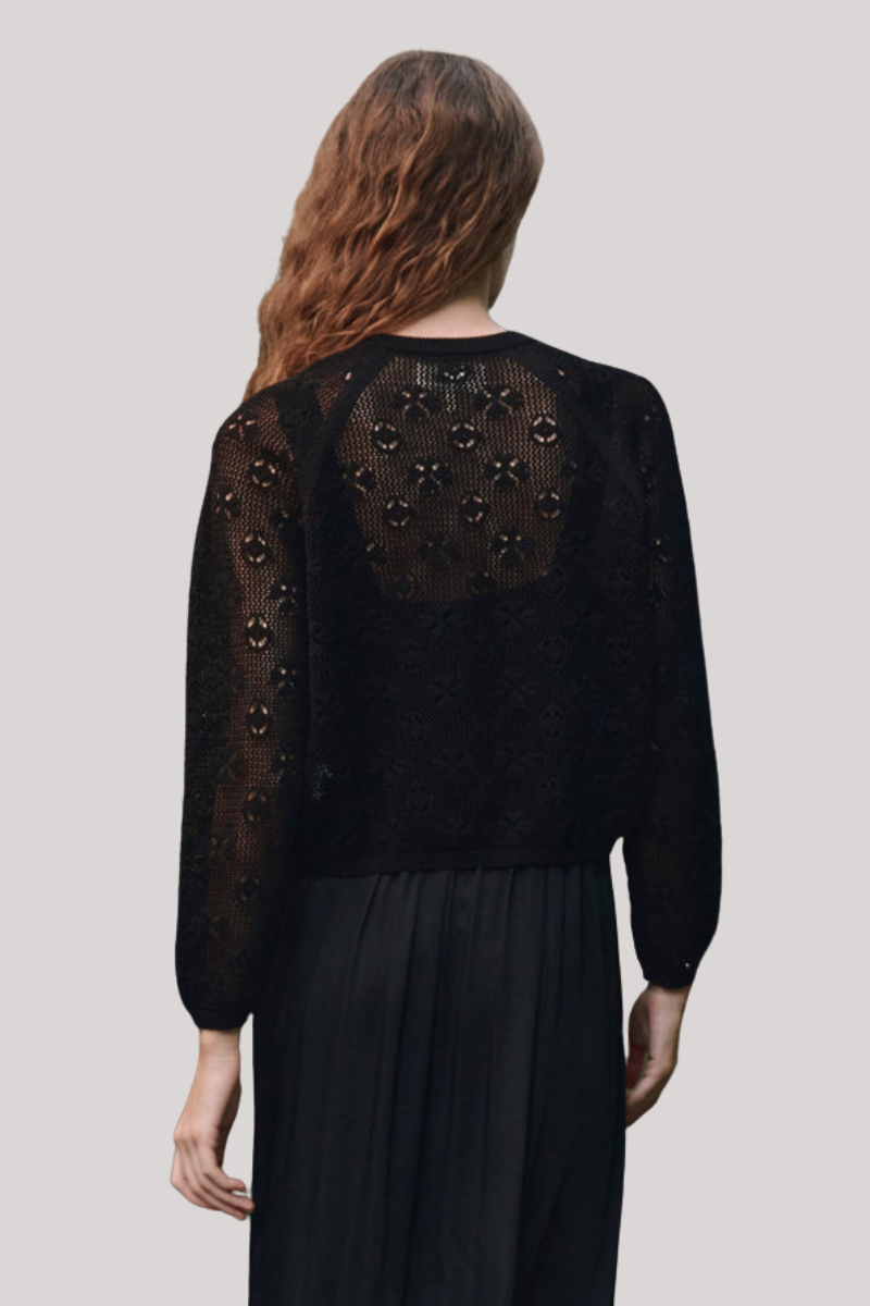 The Great - The Crochet Cardigan - BLACK