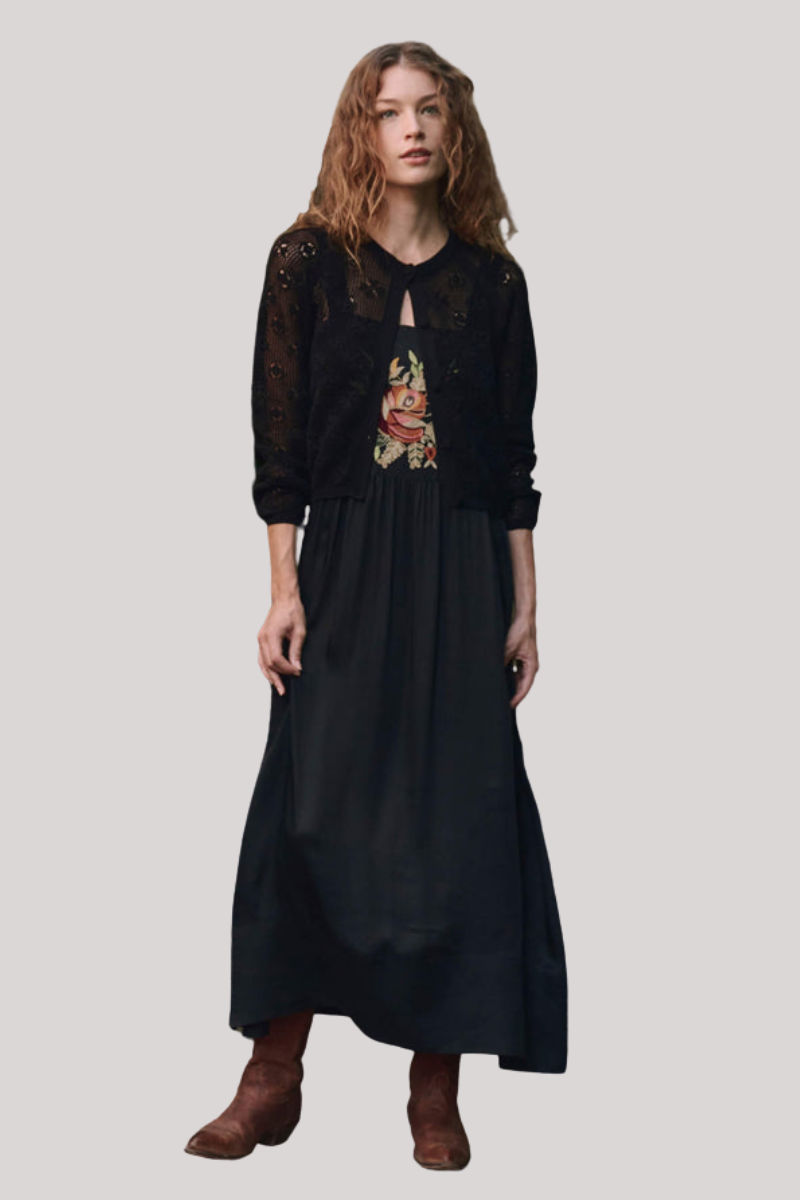 The Great - The Crochet Cardigan - BLACK