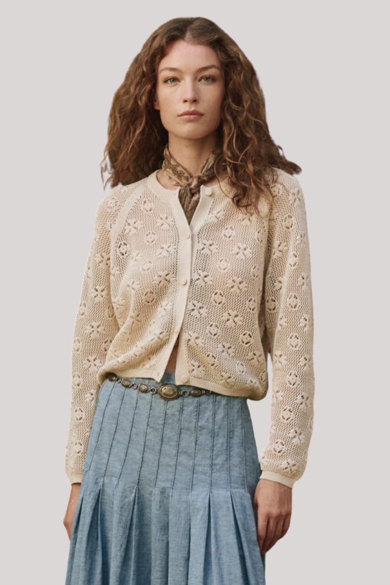 The Great - The Crochet Cardigan - NATURAL